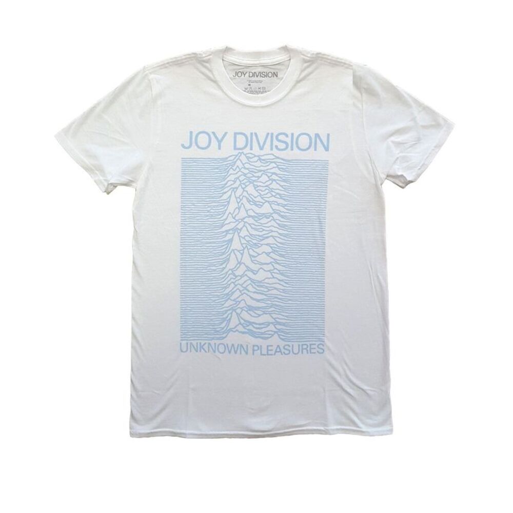 Joy Division Unisex Adult Unknown Pleasures T-Shirt / White/Blue